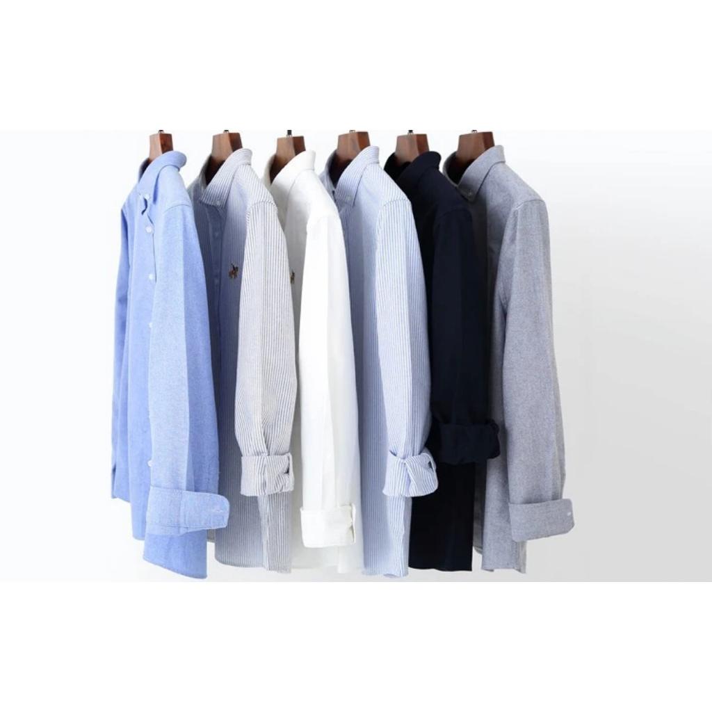 STORN Men's Cotton Oxford Shirt Long Sleeve Business Casual