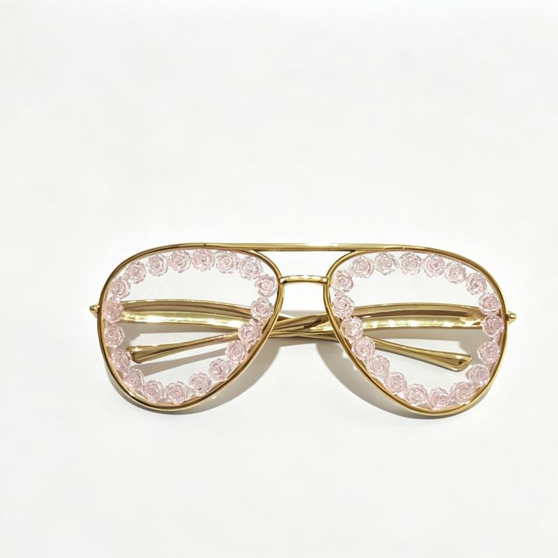 Diamond-studded large-frame sunglasses, new women's sunglasses, exaggerated large-frame sunglasses, metallic sunglasses with high personality