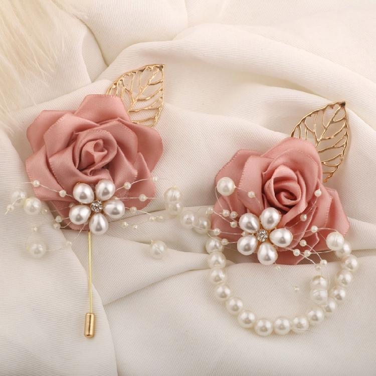 Artificial Flower Wedding Corsage Pair For Bride Grooms Bridesmaids Matching Accessories Western Ceremony