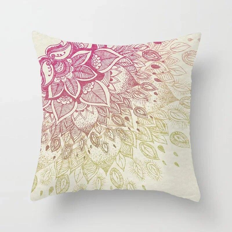 45x45cm Colorful Abstract Mandala Print Pillowcase Comfortable Sofa Car Seat Waist Cushion  Cover Modern Home Decor