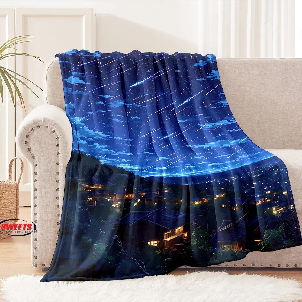 Comfortable and Soft Starry Sky Theme Blanket, Add Beauty To The Home, All Seasons, Home Office Can Be Used, Nap Camping Blanket