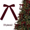 Velvet Ribbon Christmas Tree Bow Ornament - Holiday Decoration & Hanging Accessory