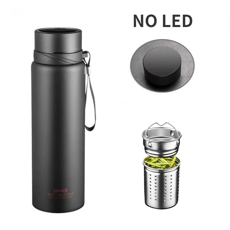 Stainless Steel Thermos Coffee Cup Bottle with Big Filter Vacuum Flask Portable Thermos Insulated Cup 800 1000 1600ml 1 Litre 600ml
