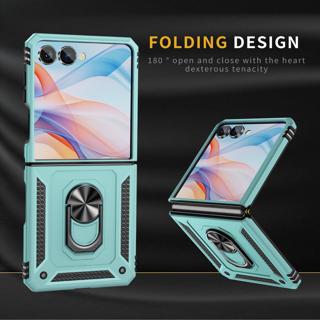 For Samsung Galaxy Z Flip7 5G Case TPU + PC Phone Cover with Ring Kickstand Drop Protection