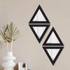 Self Adhesive Wooden Decorative Wall Framed Mirror, Classic Black - 10 X10 Inch