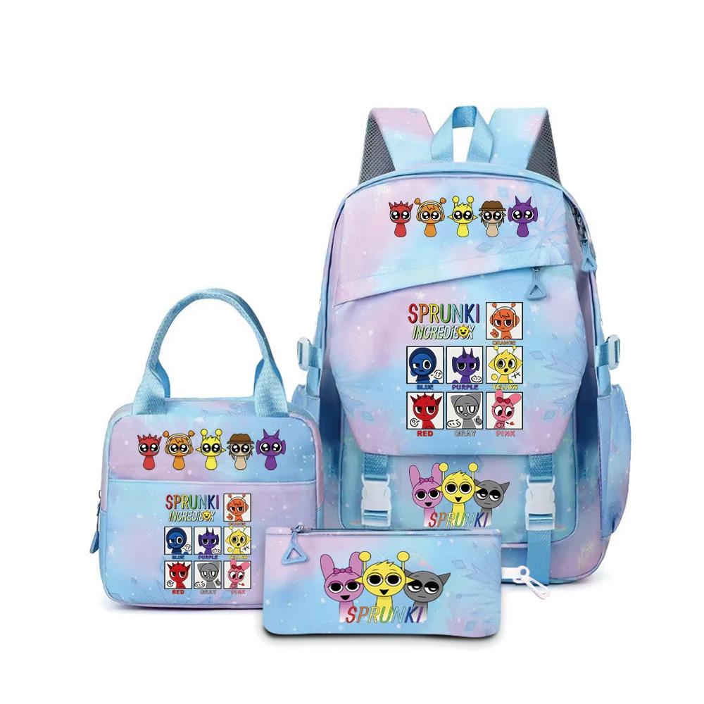 Rhythm Box Music Game Backpack Student Children Cute School Bag Three-piece Lunch