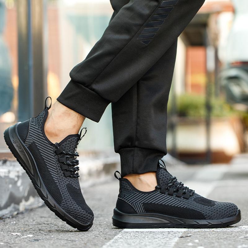 Lightweight Safety Shoes Men Steel Toe Work Shoes Breathable Puncture Proof Safety Boots Work Hiking Boots Sneakers Anti-slip