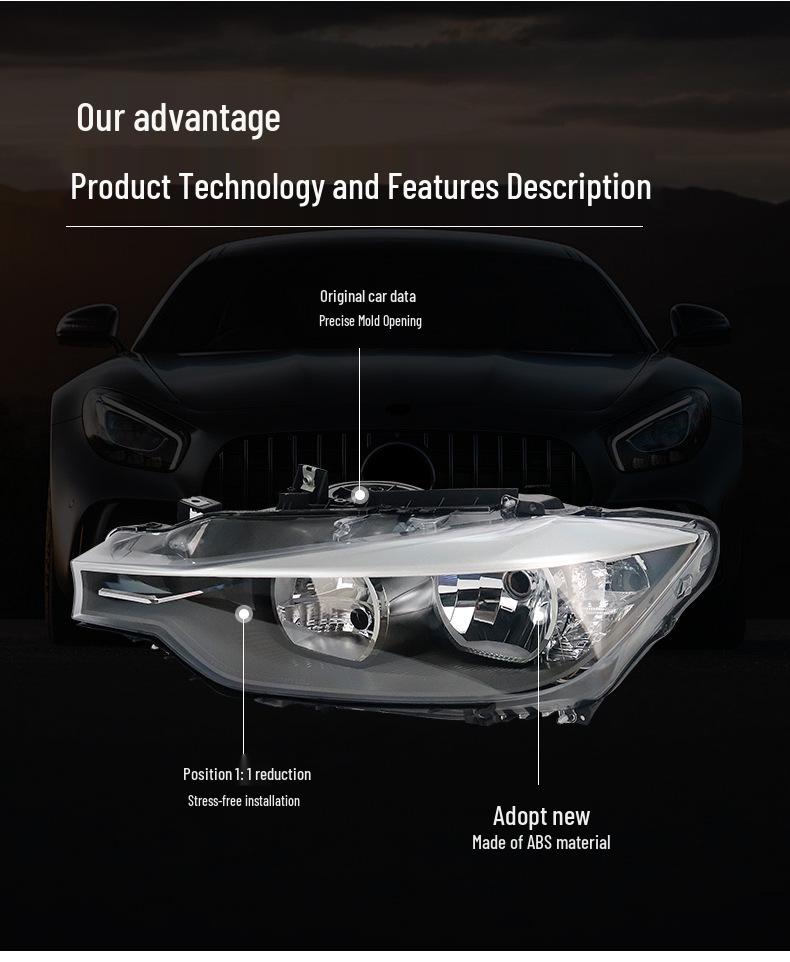 Compatible Front Headlight for BMW 3 Series F30 Models 320/330, Part 63117259523/7293049