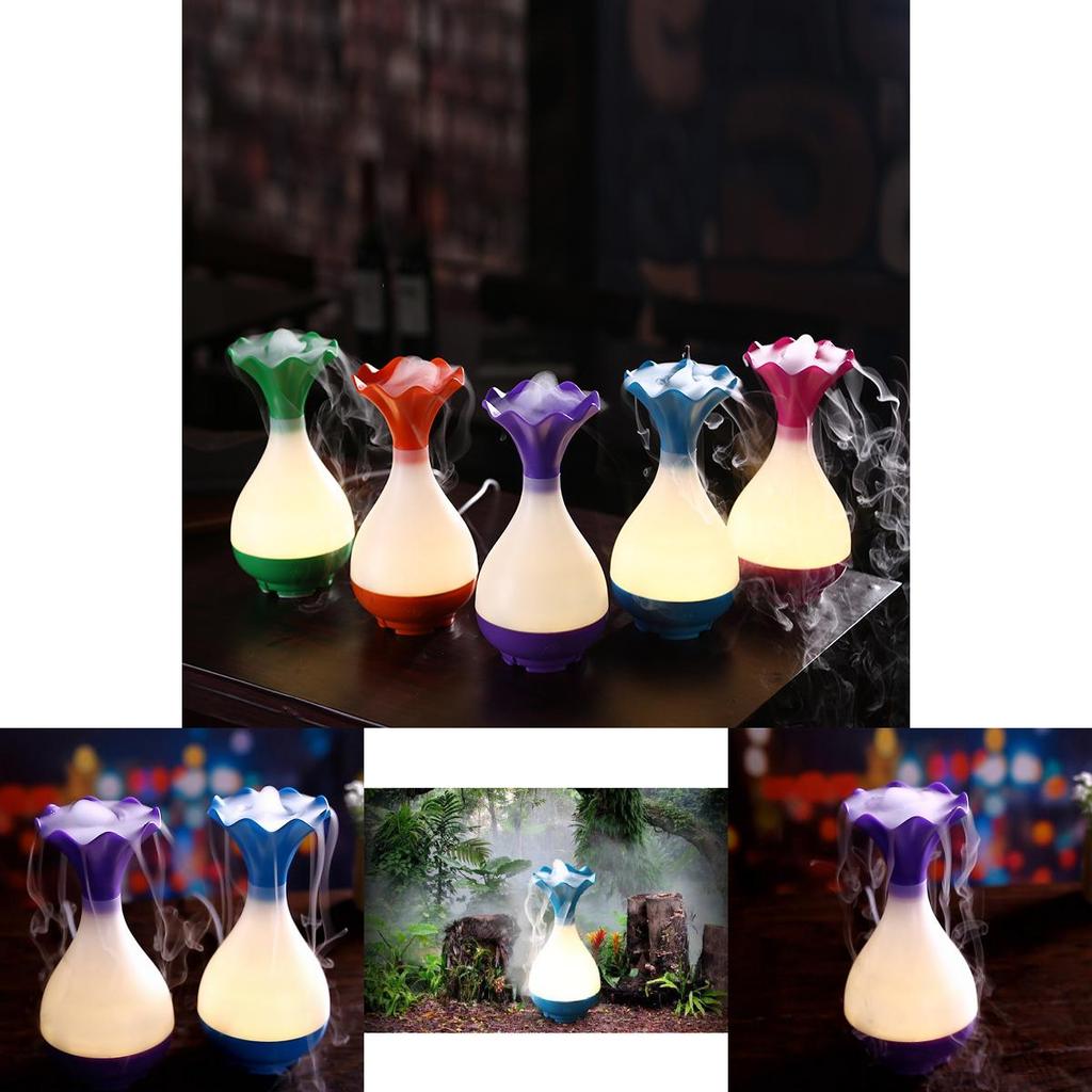 Usb Humidifier With Aromatherapy Vase Design For Home Use Silent Night Light