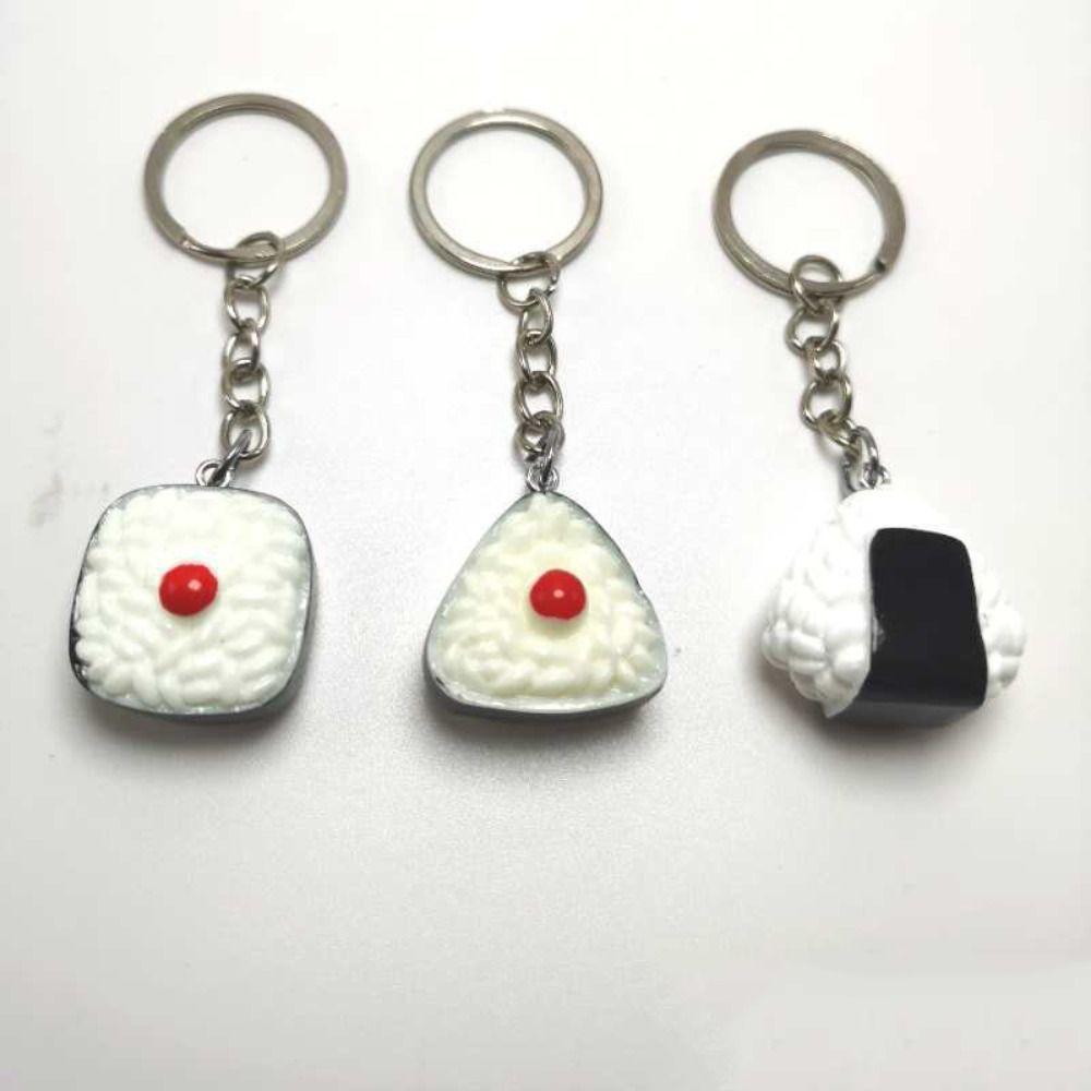 Resin Simulation Japanese Sushi Key Chain Simulation Japanese Rice Ball Model Pendant  Jewelry Girl