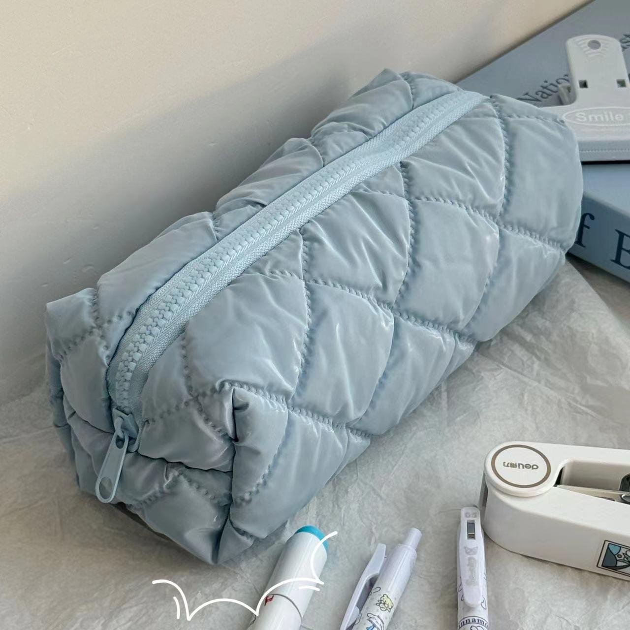 

Молочный однотонный пенал в стиле Инс, высококачественный, большой вместимости, студенческий пенал для девочек для хранения канцелярских принадлежностей