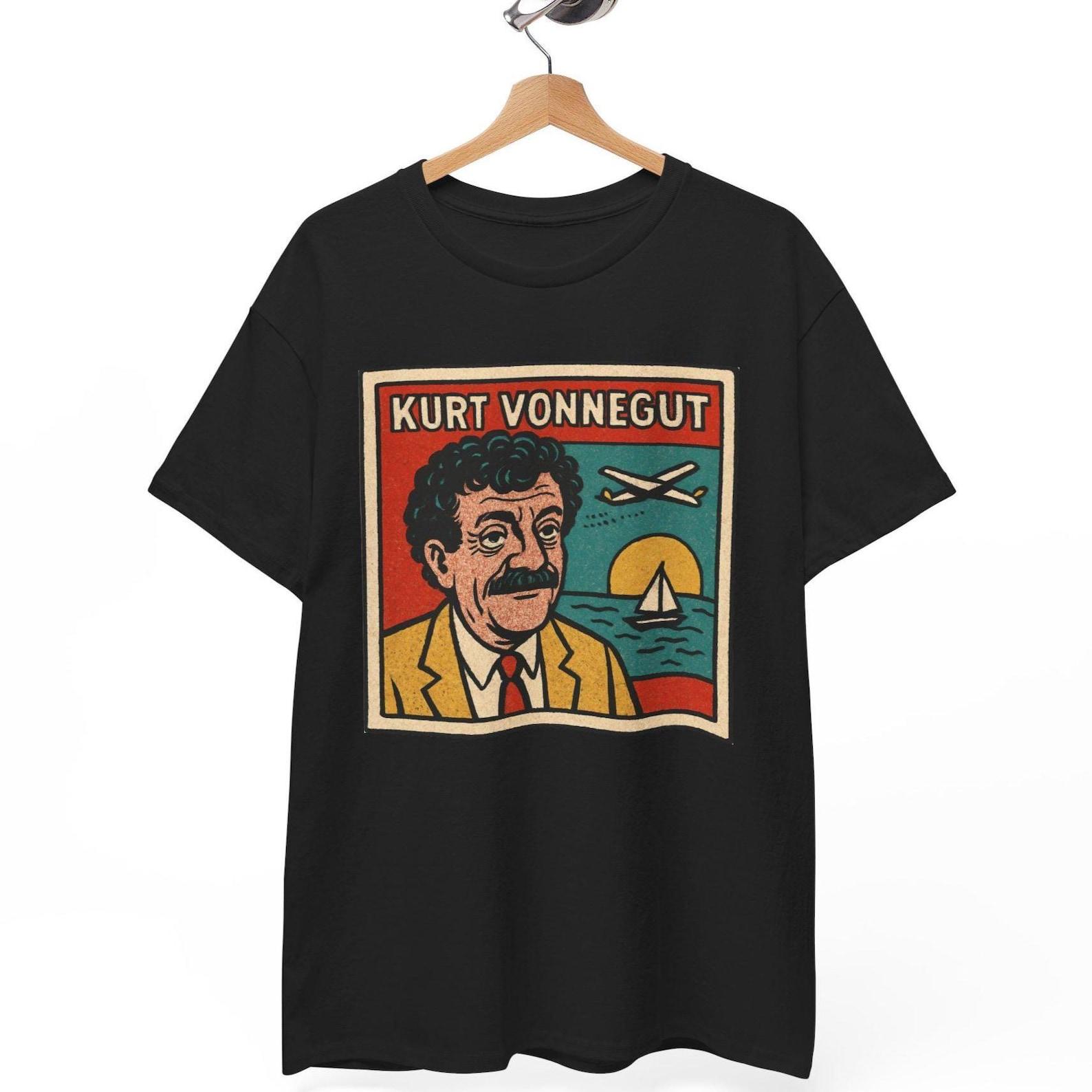 Kurt Vonnegut Comic T-Shirt: Retro Literary Graphic Tee 4XL