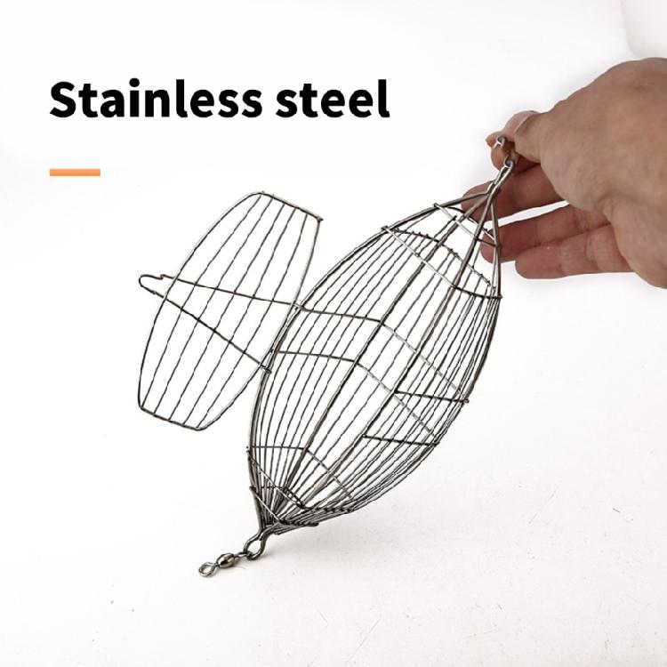 Stainless Steel Baits Cage Basket Feeder Holder Fishing Baits Cage Replacement Baits Trap Cage Fishing Tool Easy to Use