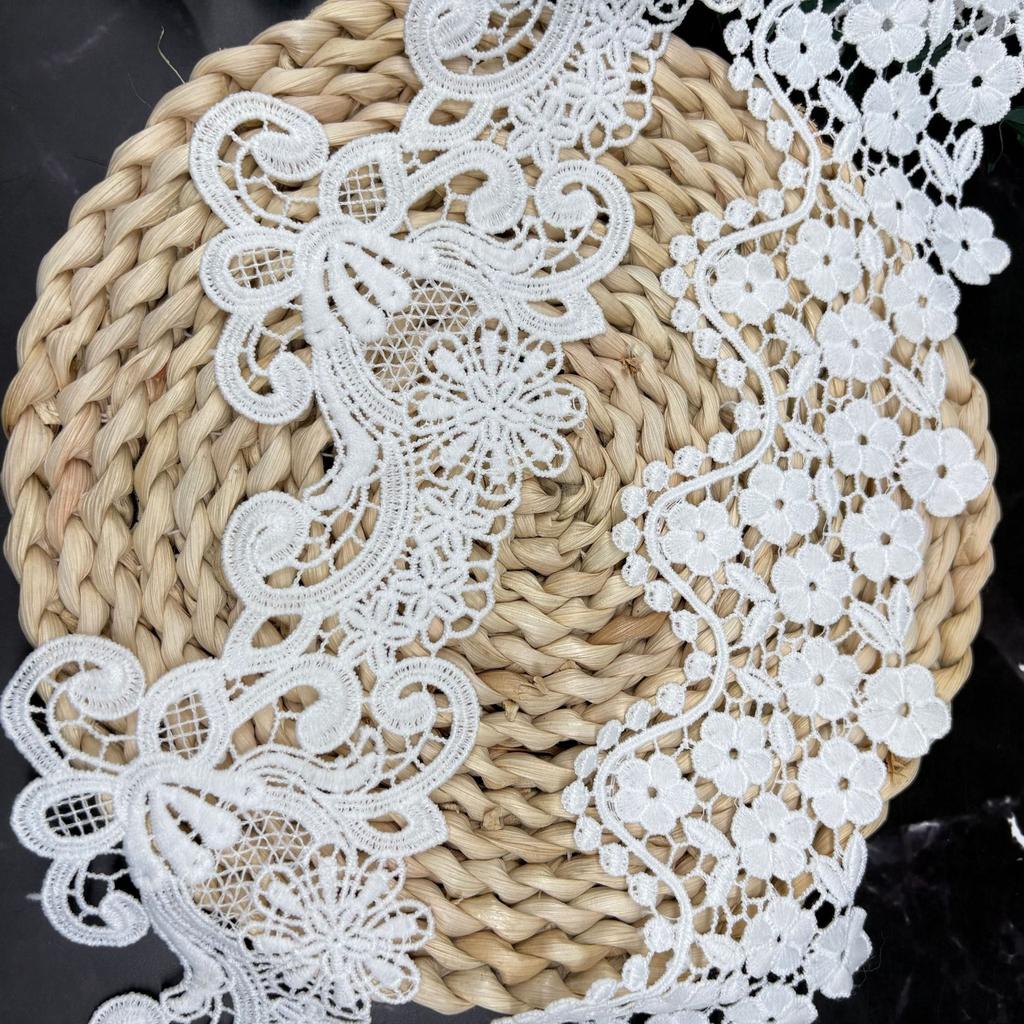 Water-Soluble Lace Milk Silk Embroidery Lace, Wavy Big Flower Barcode, Dress Women'S Accessories