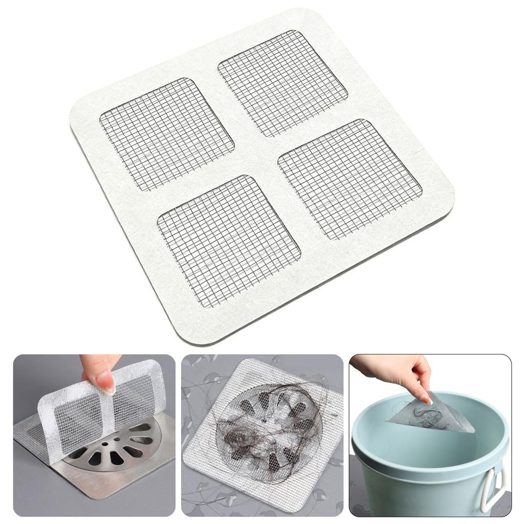 10/50Pcs Drain Protector Stickers NonWoven Drain Filter Hair Catcher For Shower And Kitchen Sink Hair Clogging Prevent