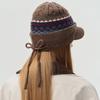Fashion Women Windproof Warm Knitted Hat Coldproof Short Brim Peaked Cap Lady Cold Resistant Ear Protection Beanies Ski Caps