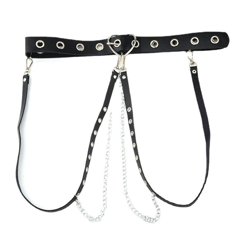 Harajuku Dark Girl Punk Goth Style Love Buckle Belt Decoration Jk Waist Chain Strap Cool