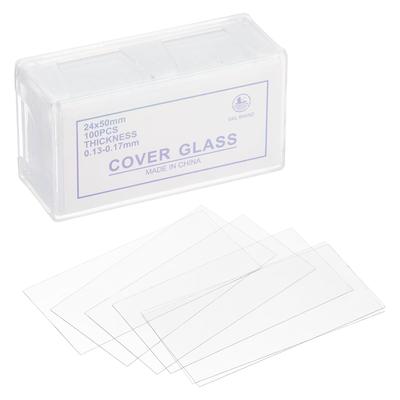 Capa de Microscópio PATIKIL 100 24x50mm para Lâminas de Amostra de Laboratório, Peças, Retangular, Observação.