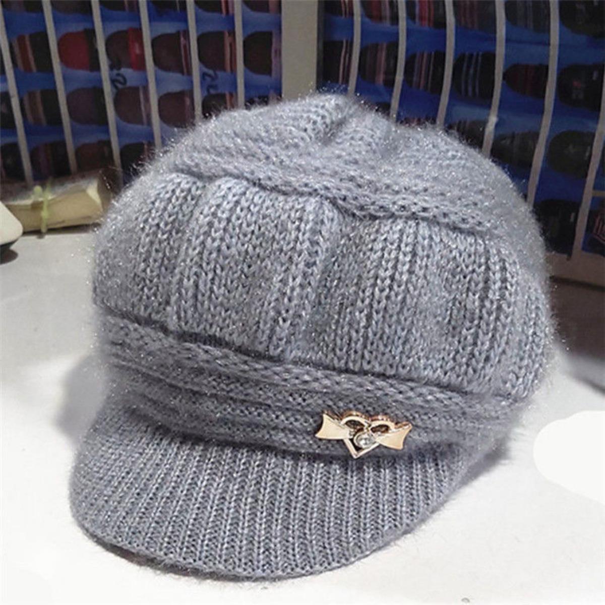 

Бархатная шапка, Утепленная шапка, Вязаная шапка, Вязаная шапка, Теплая шапка, Женская шапка, Берет серый