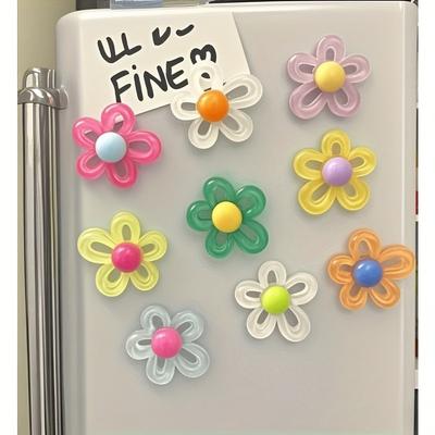 10 Stück Cartoon Blumen Dekoration Kühlschrankmagnet, Geeignet für Küchendekoration und Heimdekoration