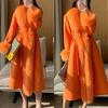 Autumn and winter new high-end imitation fox fur collar fur coat woolen coat thin large size long cotton clothes