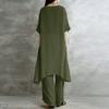 Conjunto Informal de Dos Piezas para Mujer: Top de Manga Corta de Moda de Corte Holgado + Pantalones de Pierna Ancha de Cintura Alta