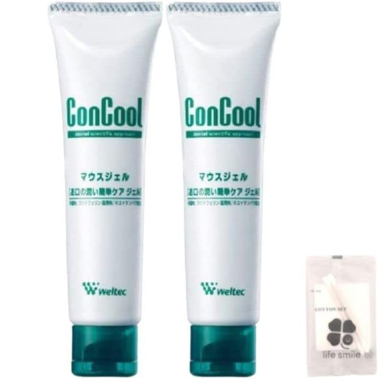 

[Набор из 2 штук] Concool Гель для полости рта 50 г Увлажнитель для полости рта [Включает оригинальный набор ватных дисков Life Smile]