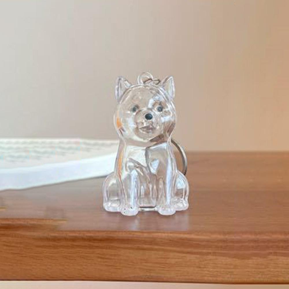 Transparent Dog Fur Storage Pendant Fur Storage Capsule Handmade Design Dog Shape Keychain DIY Accessories