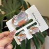 1/3Pcs Flower Small Shark Clip Set Acrylic Cartoon Capybara Hair Clip Miss Hippo Hair Claw  Girls