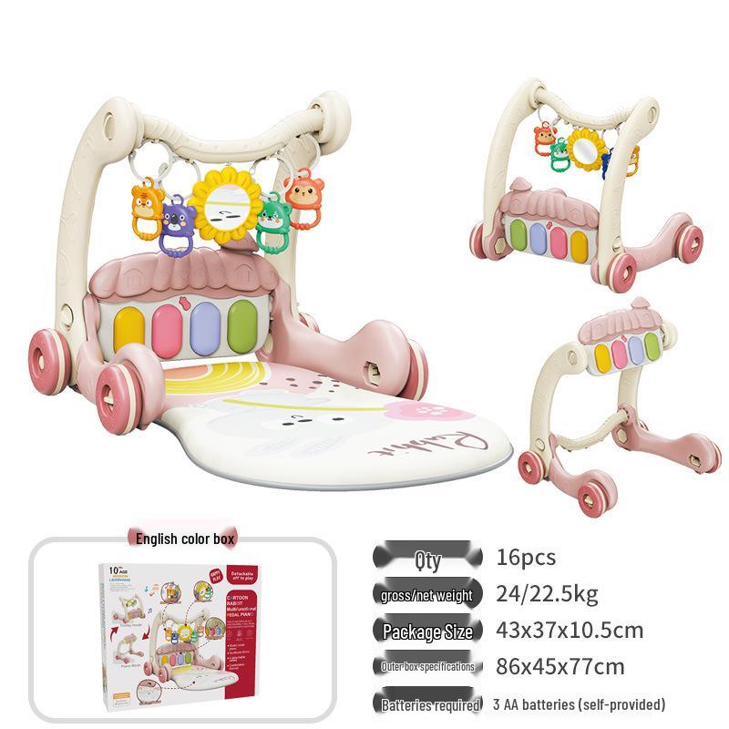 

Детский педальный пианино-ходунок и фитнес-рамка: Многофункциональный 2-в-1 для 0-12 месяцев