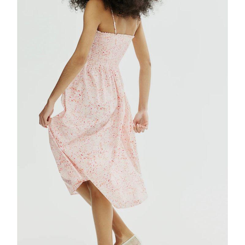 Export Single Cross-Border H Lady Sling Casual Exquisite Print Large Swing Cotton Elegance Date Dress Women