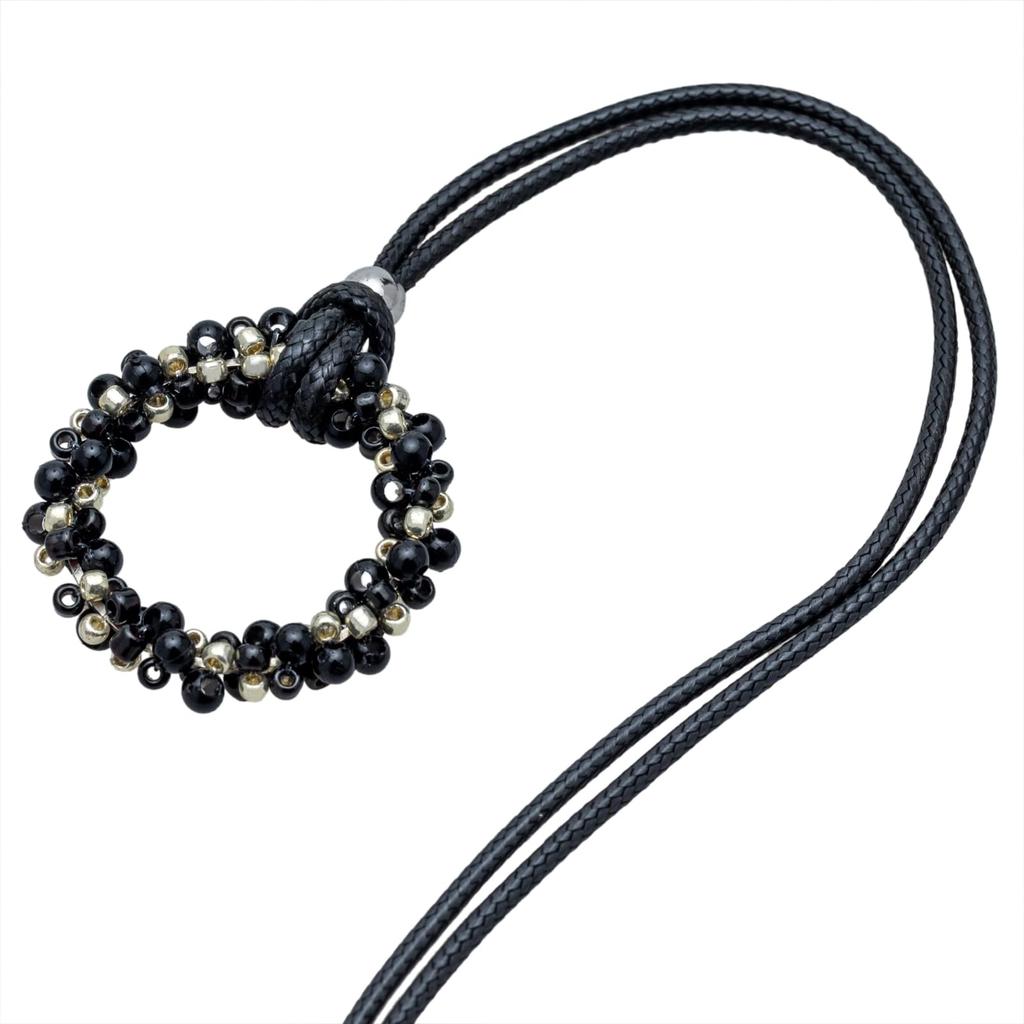 Pearl Glasses Sunglasses Glass Holder, Holder, Ring, Necklace, Women's, Beads, Anti-Slip, Black, MHL-31