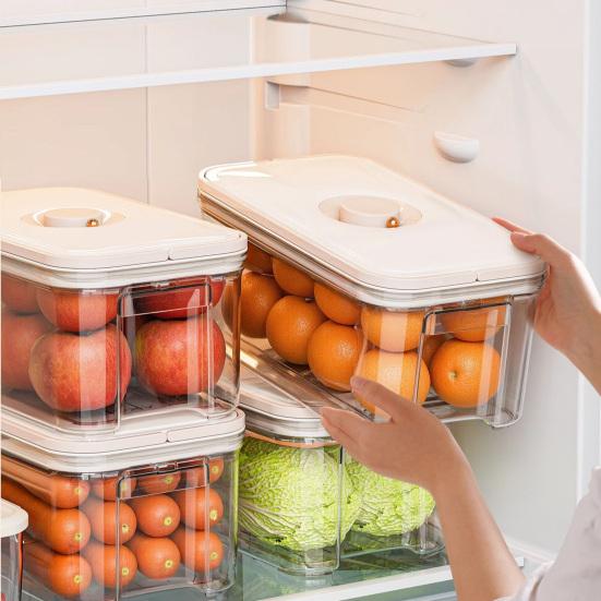 Aufbewahrungsbox Lebensmittelqualität Kunststoff und Timer-Knopf-Design Behälter Einfacher Zugriff Stapelbare Aufbewahrungsbox für Kühlschrank Mikrowelle