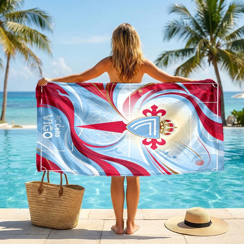 Celta Vigo FC print Quick Dry Beach Towel Microfiber Absorbent Portable Travel Swimming Towel