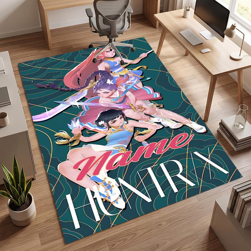 HUNTRIX (158) Personalized Name Office Carpet Stylish Decor for Living Room Bedroom Kitchen