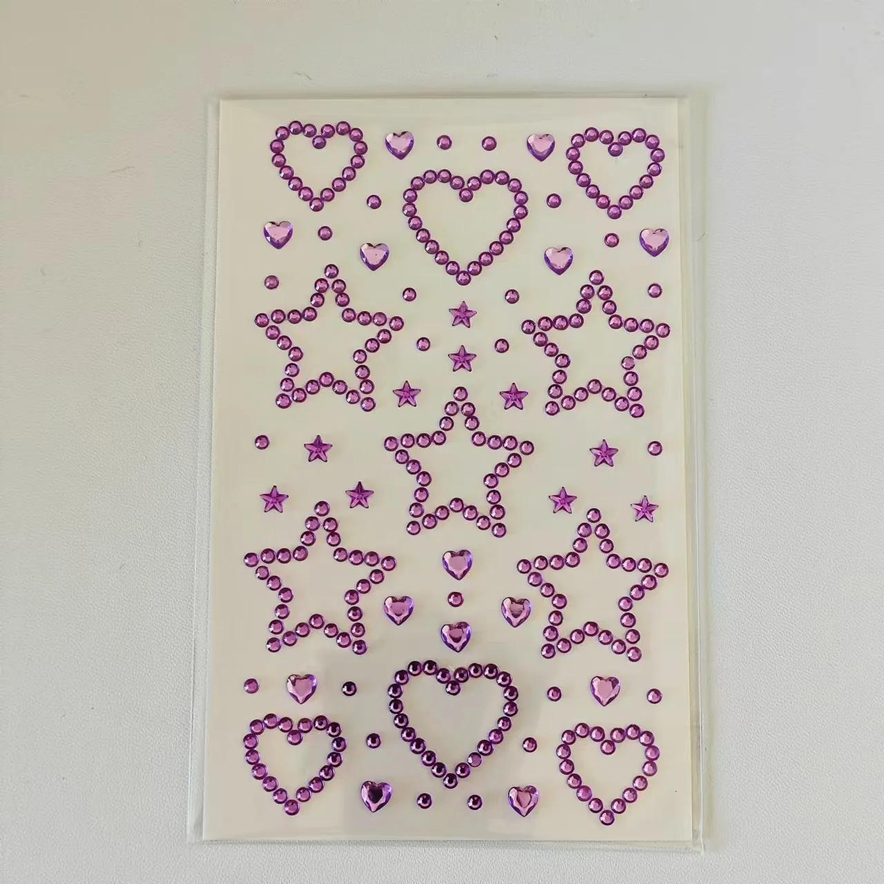 

3D Стразы Сердце Наклейки Декоративные Наклейки Блестящие Звезды Открытка Ручной Работы Наклейки Для Девочек Товары Для Сделай Сам Художественные Принадлежности фиолетовый