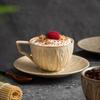220ml Kiln Transmutation Glaze Craft Retro Design Tea Cup Coffee Cup and Saucer, Art Ceramic Coffee Cup for Latte,Espresso,Cappuccino,Microwave Safe