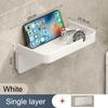 Toilet Paper Holder Plastic Storage Rack Wall Mounted Bathroom Kitchen Towel Placement Toilet Paper Roll Box Phone Storage Rack