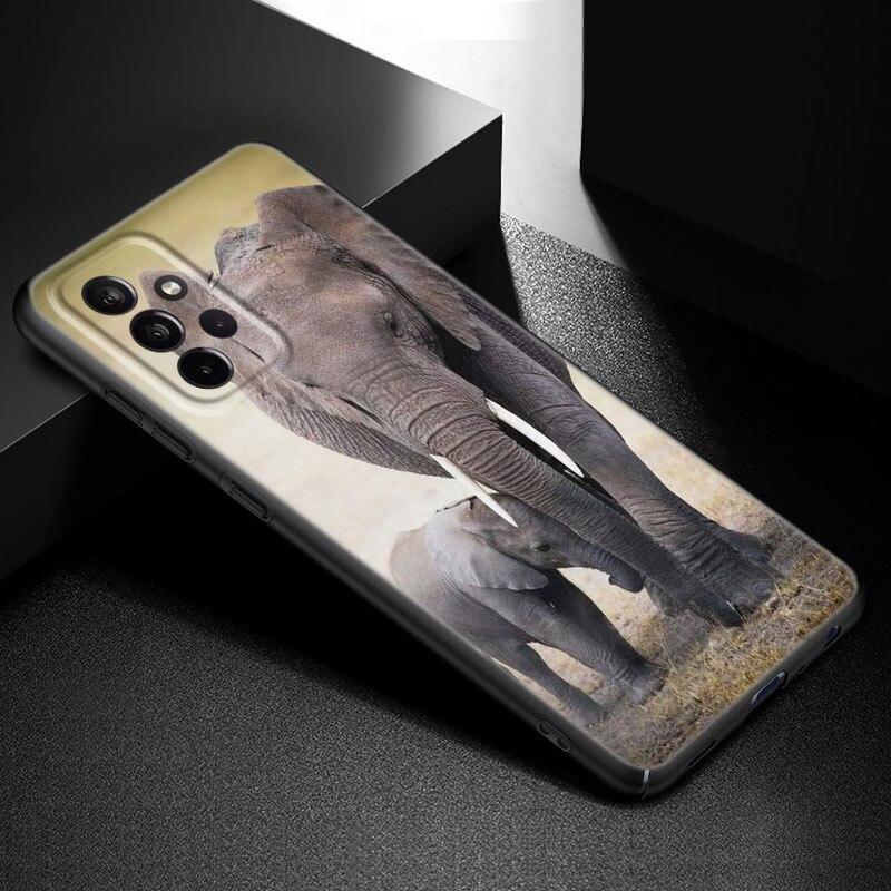 Dyr Elefant Telefondeksel For Samsung Galaxy A21 A30 A50 A52 S A13 A22 A32 A33 A53 A73 5G A11 A12 A31 A51 A70 A71 A72 Deksel