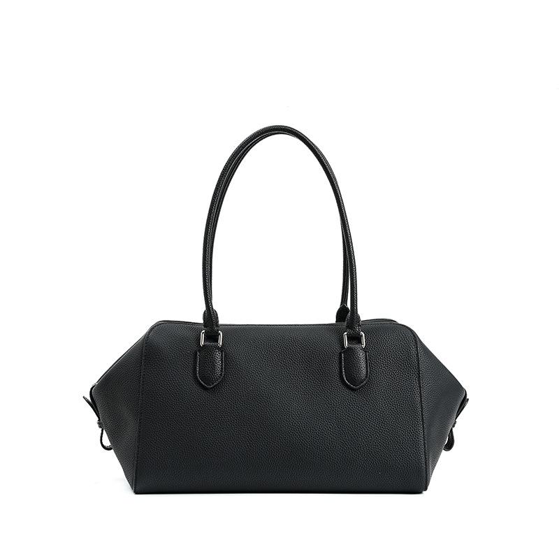 Underarm Bag, High-end First-layer Cowhide Tote Portable Leather Large-capacity Shoulder Bag, Korean Version Bowling Bag