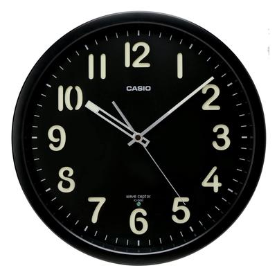 IQ-1500J-1JF Radio-Controlled Wall Clock, Black, Analog, Standard, Nighttime Stop Function
