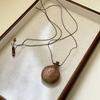Collana a Perline con Fiaschetta in Legno Naturale Etnica per Donna Catena Lunga Regolabile Gioiello con Ciondolo per Maglione