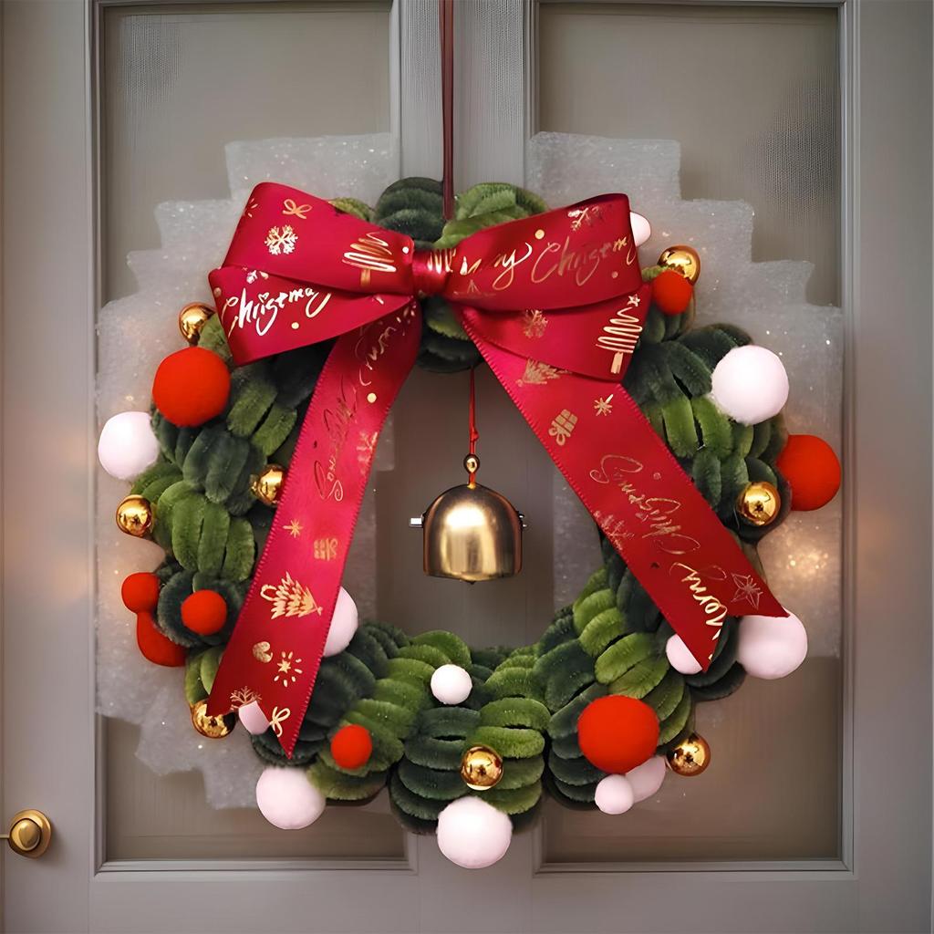 Christmas Door Wreath Festive Hands-On Activity Winter Christmas Wreath Crafting Set For Window Mantel Indoor Restaurant Wall