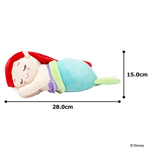 MORIPiLO Ariel Body Pillow, Disney Sleeping Pillow (S), Approx. 30cm, Skin-Friendly Micro Fabric, Large Plush Toy, Green, Disney, Morishita Pillows