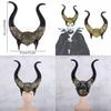 2024 New Golden Maleficent Horns Latex Mask For Halloween Cosplay And Carnival
