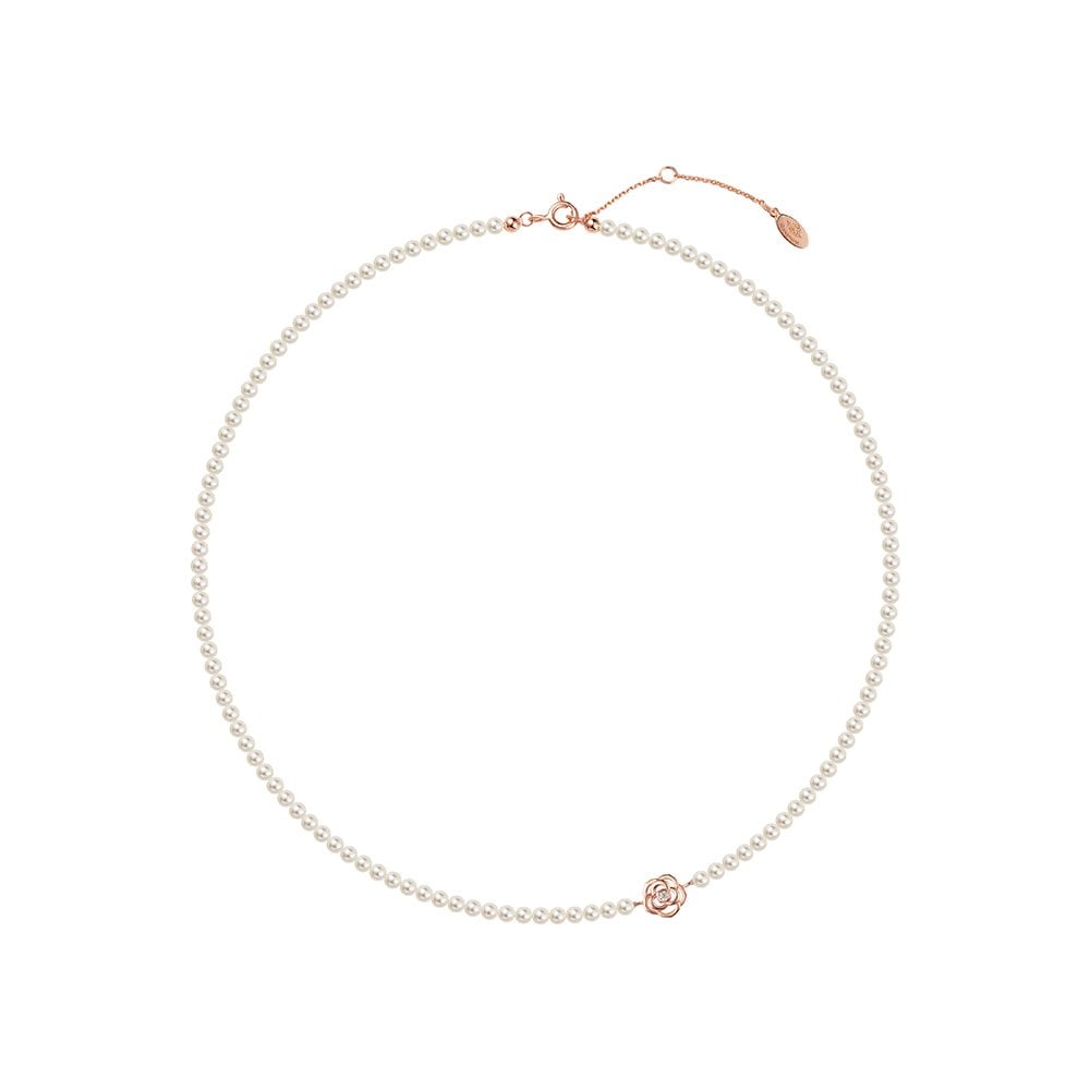 [Rosemont] Silver Pearl Necklace Ra0121