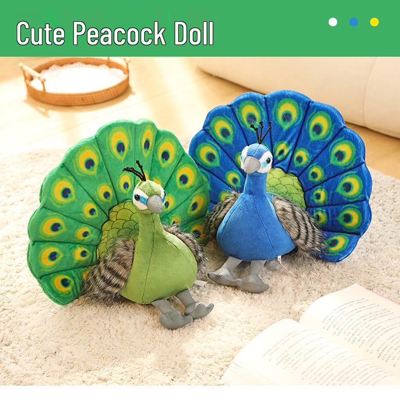 Peacock Plush Toy Doll - Zoo Souvenir for Kids
