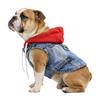 Cool Spring Dog Hoodies with D-Ring Puppy Harness Coat Dog Jean Jacket Vest  For Small Medium Dogs