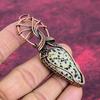 Dalmatian Jasper Gemstone Pendant Copper Wire Wrapped Jewelry Handmade Pendant