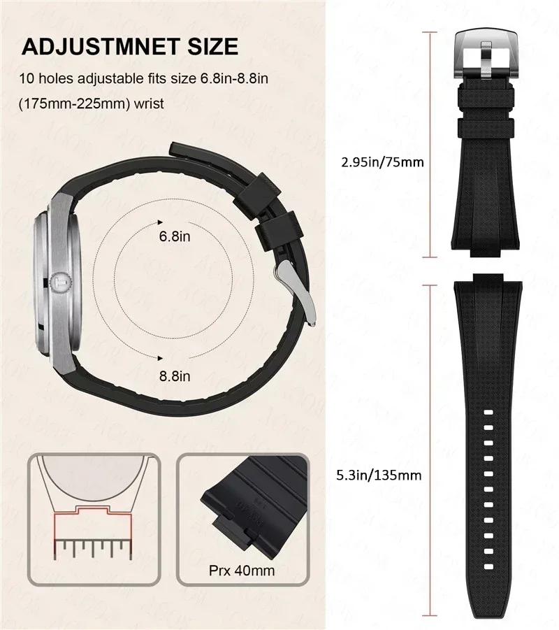 For Tissot PRX T137.407/T137.410 Quick Release Silicone Strap Super Player 40mm Men Convex Rubber Watch Band Bracelet 12mm